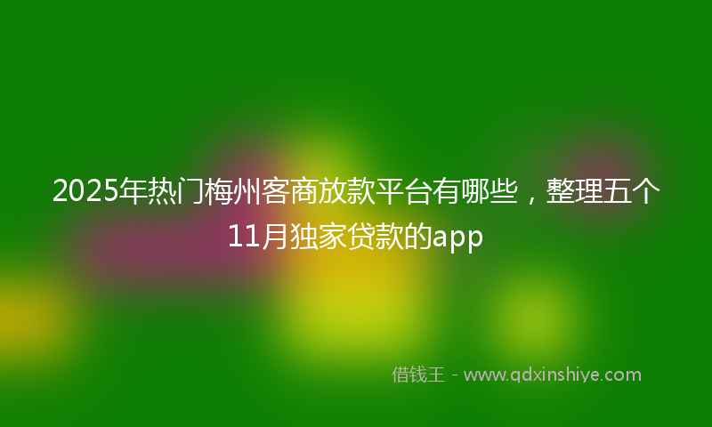 2025年热门梅州客商放款平台有哪些，整理五个11月独家贷款的app