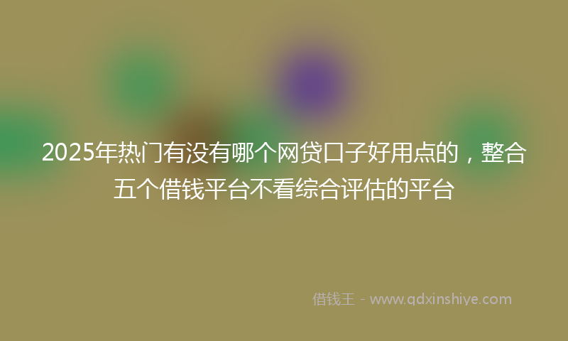2025年热门有没有哪个网贷口子好用点的，整合五个借钱平台不看综合评估的平台