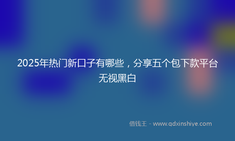 2025年热门新口子有哪些，分享五个包下款平台无视黑白