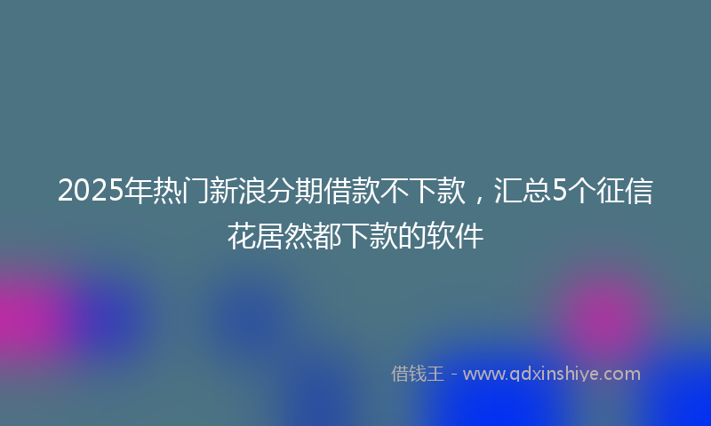 2025年热门新浪分期借款不下款，汇总5个征信花居然都下款的软件