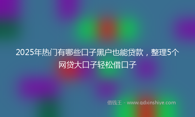 2025年热门有哪些口子黑户也能贷款，整理5个网贷大口子轻松借口子