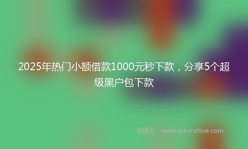 2025年热门小额借款1000元秒下款，分享5个超级黑户包下款