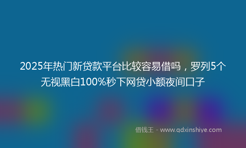 2025年热门新贷款平台比较容易借吗，罗列5个无视黑白100%秒下网贷小额夜间口子