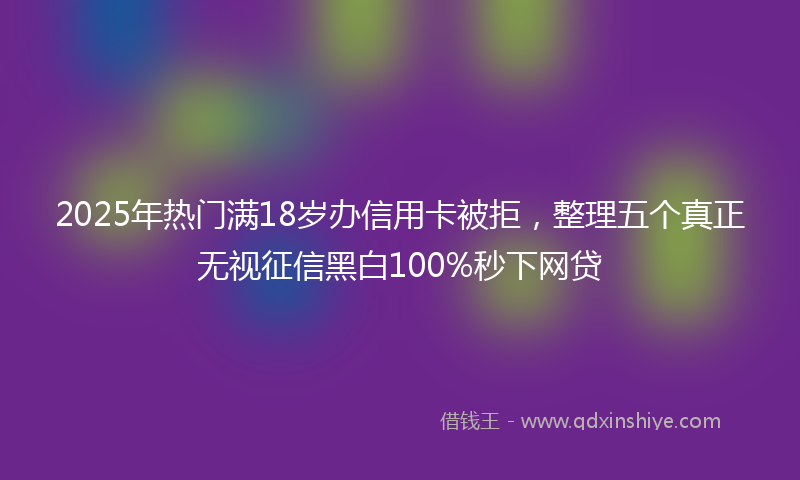 2025年热门满18岁办信用卡被拒，整理五个真正无视征信黑白100%秒下网贷