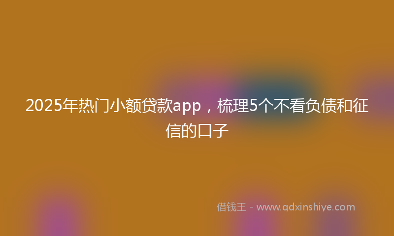 2025年热门小额贷款app，梳理5个不看负债和征信的口子