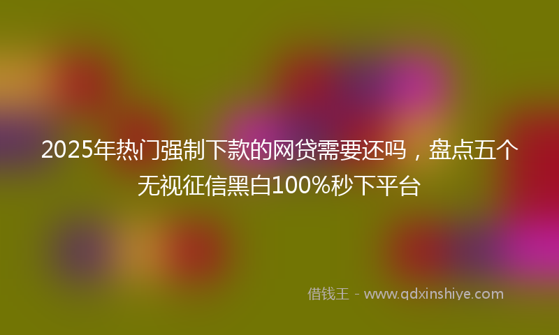 2025年热门强制下款的网贷需要还吗，盘点五个无视征信黑白100%秒下平台