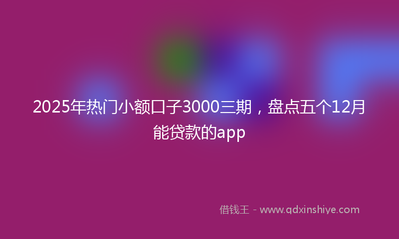 2025年热门小额口子3000三期，盘点五个12月能贷款的app