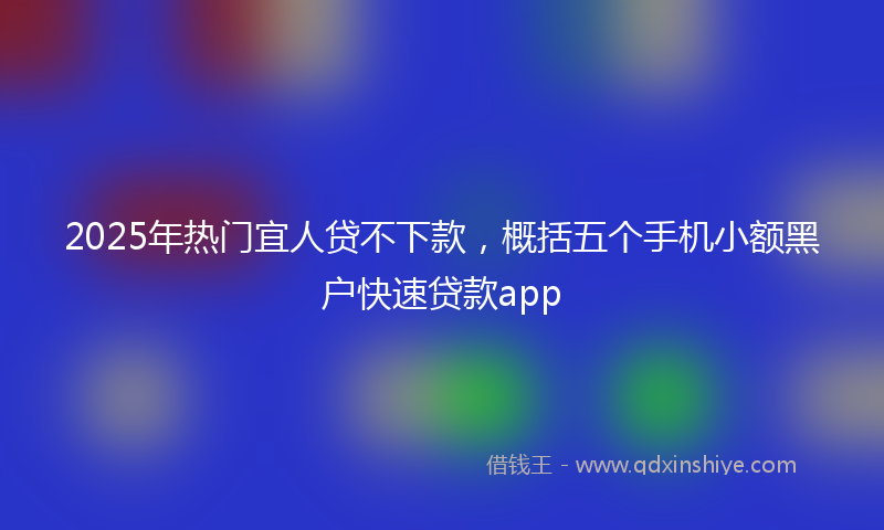 2025年热门宜人贷不下款，概括五个手机小额黑户快速贷款app