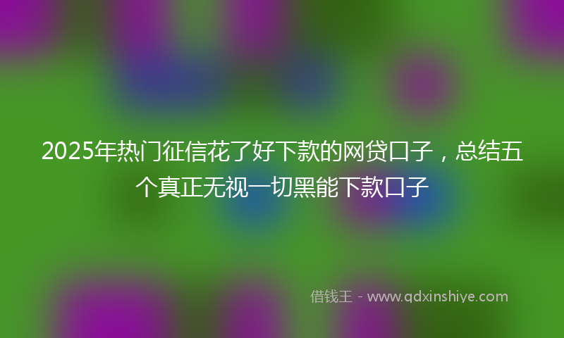 2025年热门征信花了好下款的网贷口子，总结五个真正无视一切黑能下款口子