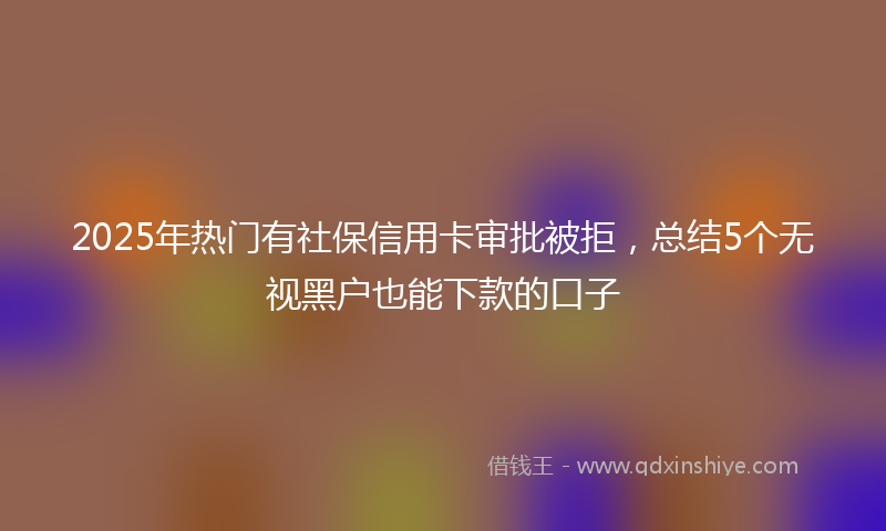 2025年热门有社保信用卡审批被拒，总结5个无视黑户也能下款的口子