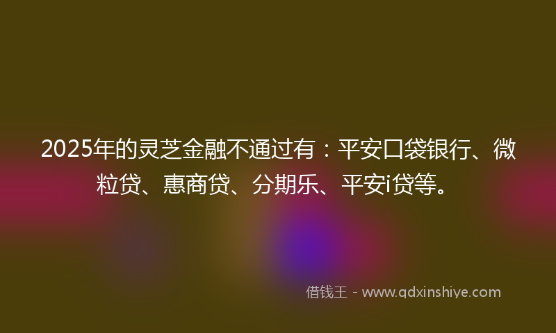 2025年的灵芝金融不通过有：平安口袋银行、微粒贷、惠商贷、分期乐、平安i贷等。