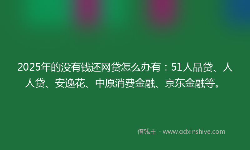 2025年的没有钱还网贷怎么办有：51人品贷、人人贷、安逸花、中原消费金融、京东金融等。