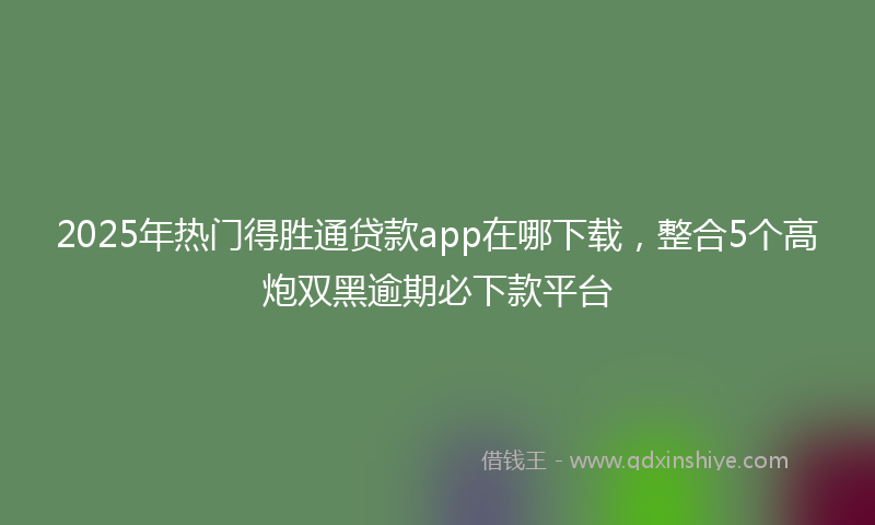 2025年热门得胜通贷款app在哪下载，整合5个高炮双黑逾期必下款平台