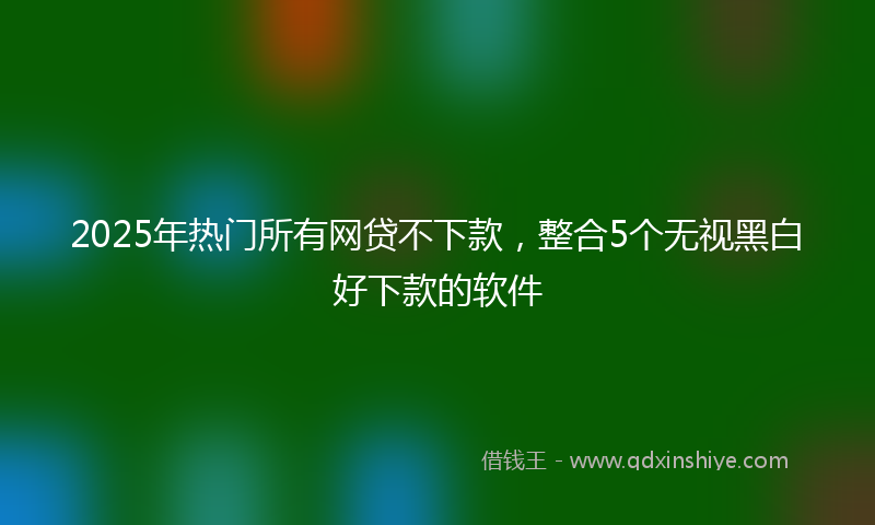 2025年热门所有网贷不下款，整合5个无视黑白好下款的软件