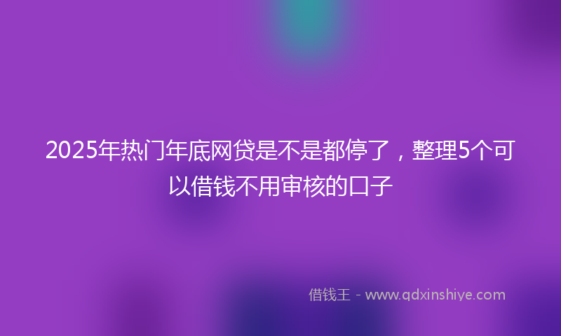 2025年热门年底网贷是不是都停了，整理5个可以借钱不用审核的口子