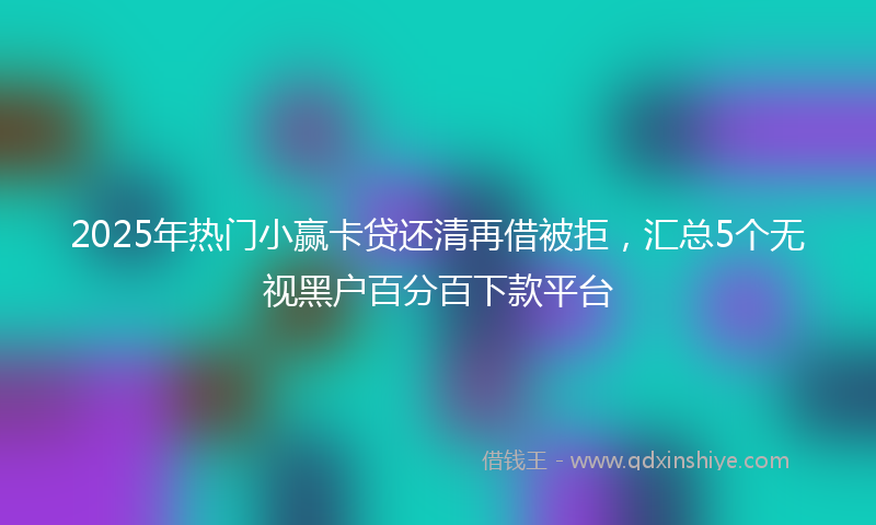 2025年热门小赢卡贷还清再借被拒，汇总5个无视黑户百分百下款平台