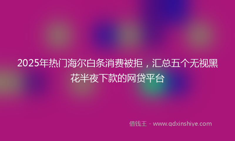 2025年热门海尔白条消费被拒，汇总五个无视黑花半夜下款的网贷平台