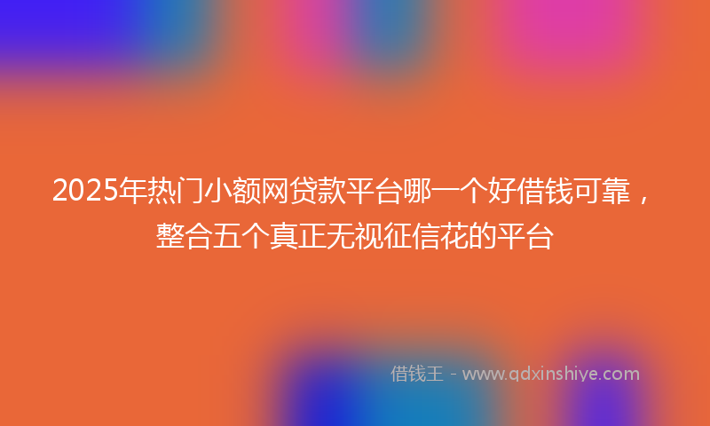 2025年热门小额网贷款平台哪一个好借钱可靠，整合五个真正无视征信花的平台