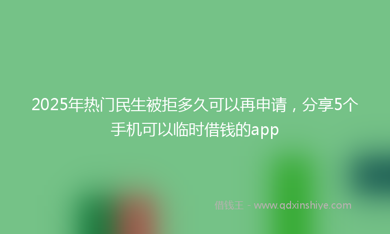 2025年热门民生被拒多久可以再申请，分享5个手机可以临时借钱的app