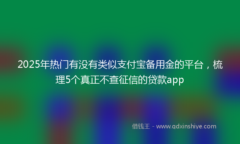 2025年热门有没有类似支付宝备用金的平台，梳理5个真正不查征信的贷款app