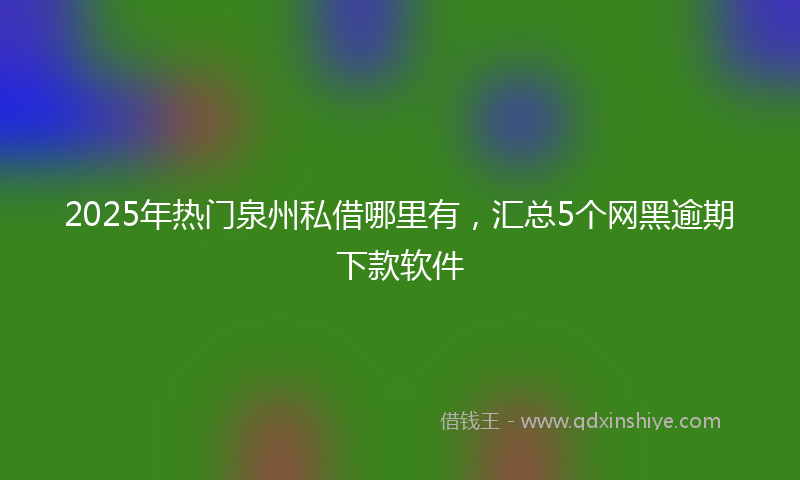2025年热门泉州私借哪里有，汇总5个网黑逾期下款软件