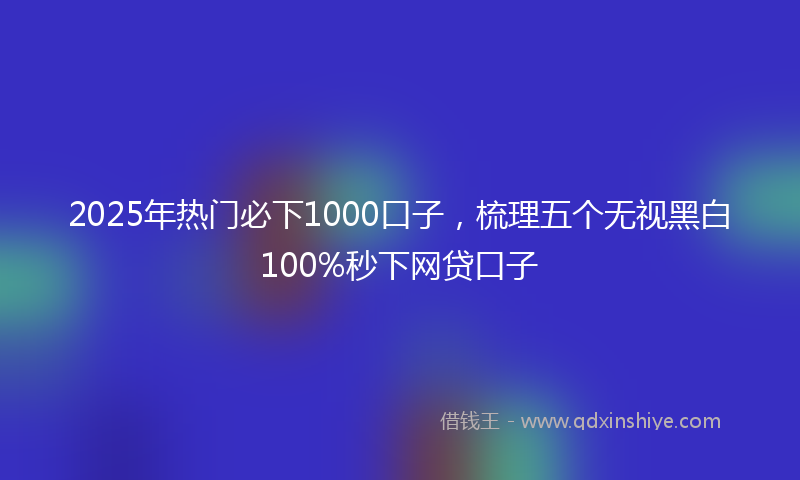 2025年热门必下1000口子，梳理五个无视黑白100%秒下网贷口子