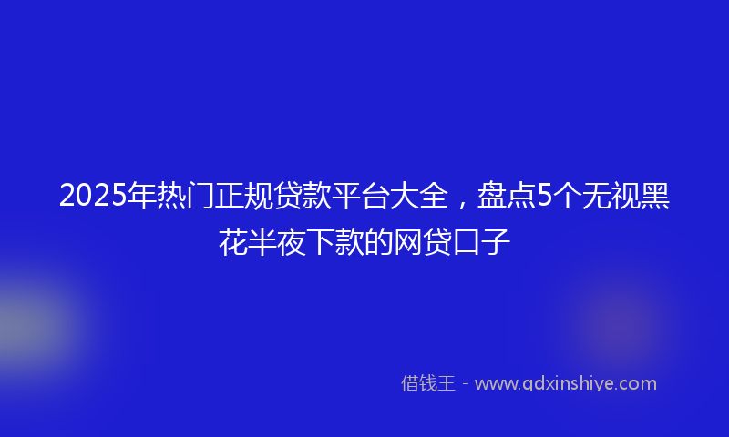 2025年热门正规贷款平台大全，盘点5个无视黑花半夜下款的网贷口子