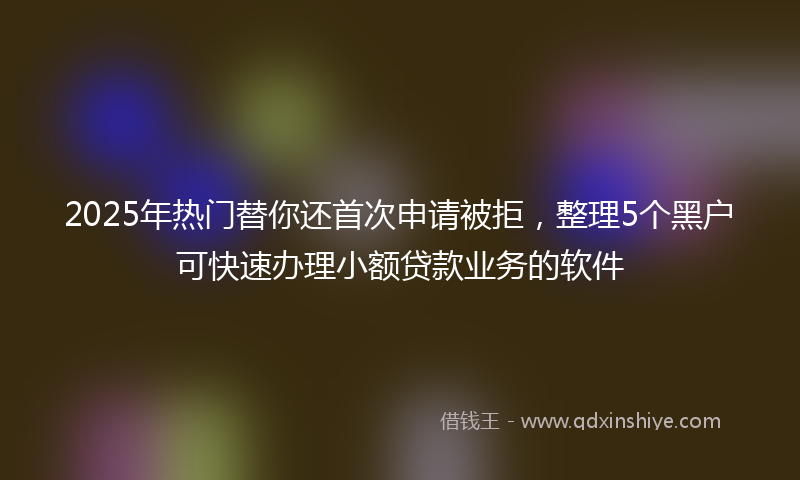 2025年热门替你还首次申请被拒，整理5个黑户可快速办理小额贷款业务的软件