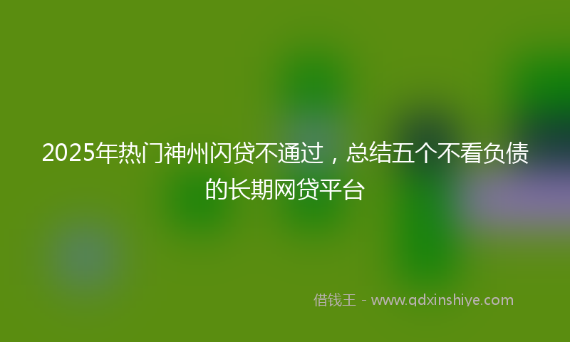 2025年热门神州闪贷不通过，总结五个不看负债的长期网贷平台