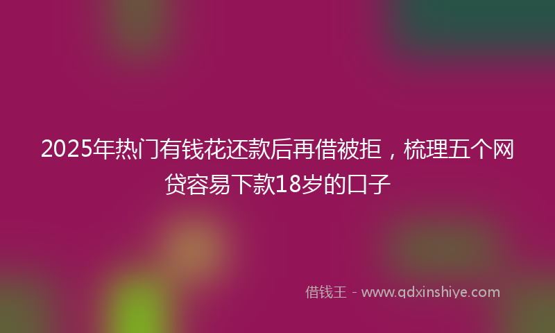 2025年热门有钱花还款后再借被拒，梳理五个网贷容易下款18岁的口子