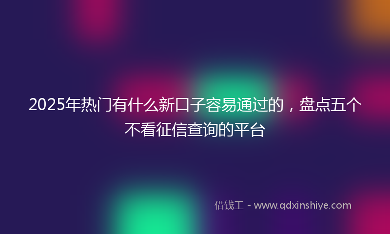 2025年热门有什么新口子容易通过的，盘点五个不看征信查询的平台