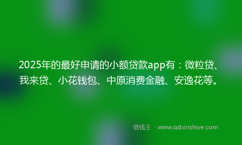 2025年的最好申请的小额贷款app有：微粒贷、我来贷、小花钱包、中原消费金融、安逸花等。