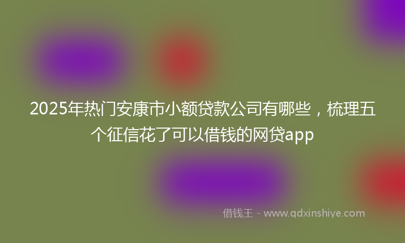 2025年热门安康市小额贷款公司有哪些，梳理五个征信花了可以借钱的网贷app