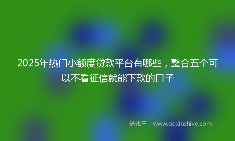 2025年热门小额度贷款平台有哪些，整合五个可以不看征信就能下款的口子
