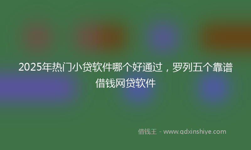 2025年热门小贷软件哪个好通过，罗列五个靠谱借钱网贷软件
