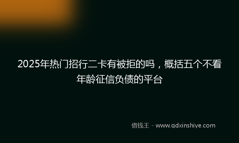 2025年热门招行二卡有被拒的吗，概括五个不看年龄征信负债的平台