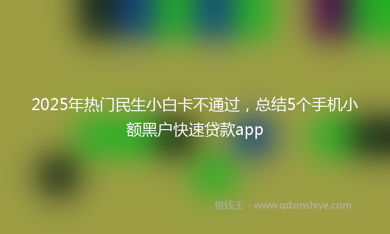 2025年热门民生小白卡不通过，总结5个手机小额黑户快速贷款app