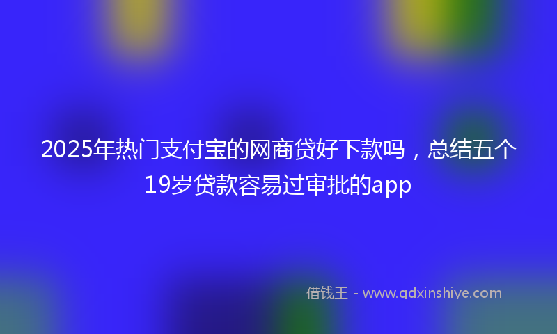 2025年热门支付宝的网商贷好下款吗，总结五个19岁贷款容易过审批的app