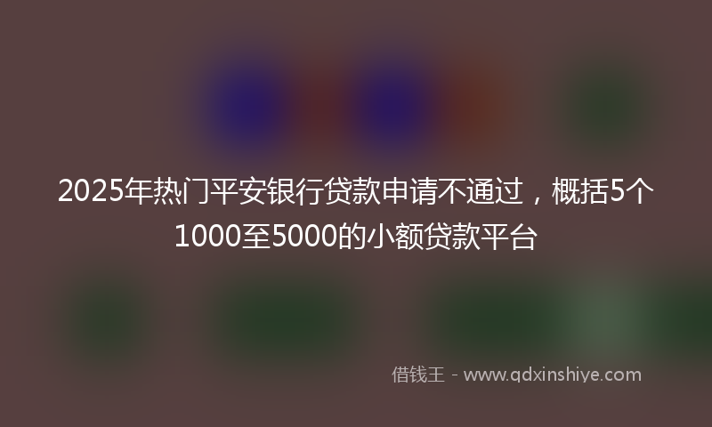 2025年热门平安银行贷款申请不通过，概括5个1000至5000的小额贷款平台