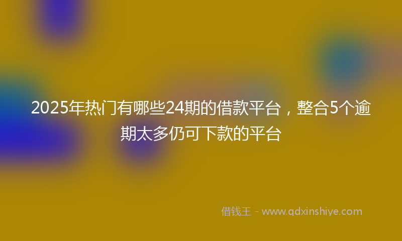 2025年热门有哪些24期的借款平台，整合5个逾期太多仍可下款的平台