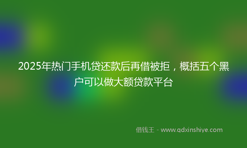 2025年热门手机贷还款后再借被拒，概括五个黑户可以做大额贷款平台