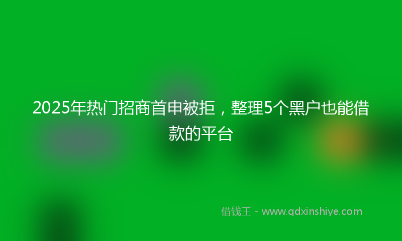 2025年热门招商首申被拒，整理5个黑户也能借款的平台