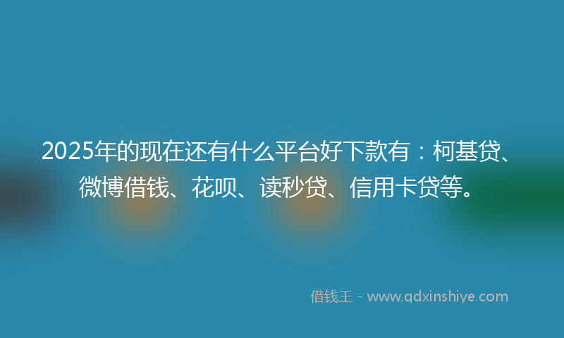 2025年的现在还有什么平台好下款有：柯基贷、微博借钱、花呗、读秒贷、信用卡贷等。