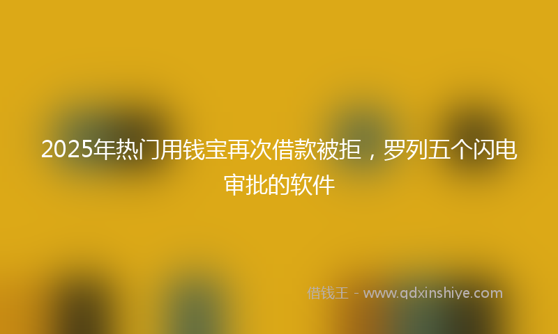 2025年热门用钱宝再次借款被拒，罗列五个闪电审批的软件