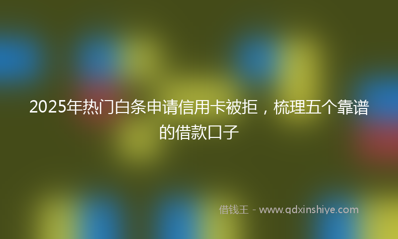 2025年热门白条申请信用卡被拒，梳理五个靠谱的借款口子