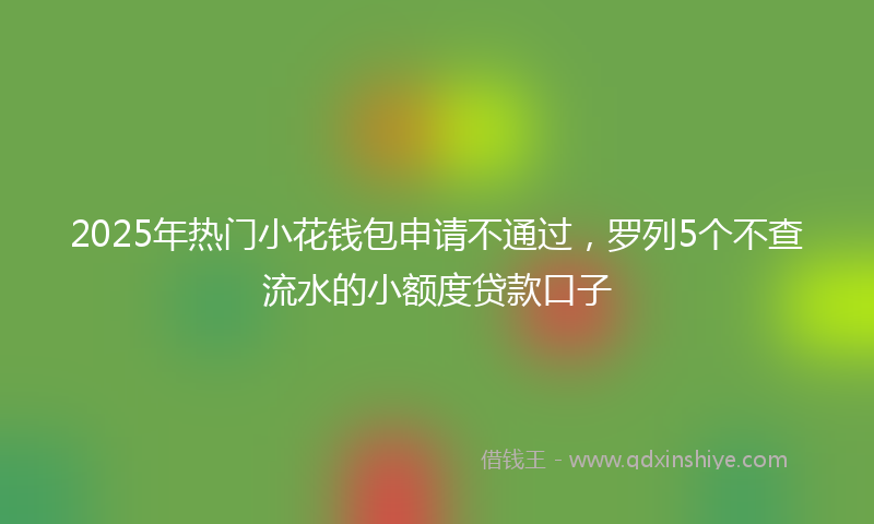 2025年热门小花钱包申请不通过，罗列5个不查流水的小额度贷款口子
