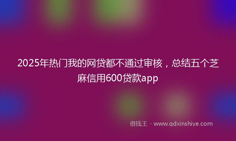 2025年热门我的网贷都不通过审核，总结五个芝麻信用600贷款app