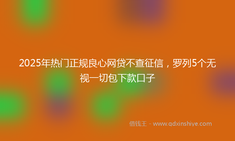 2025年热门正规良心网贷不查征信，罗列5个无视一切包下款口子