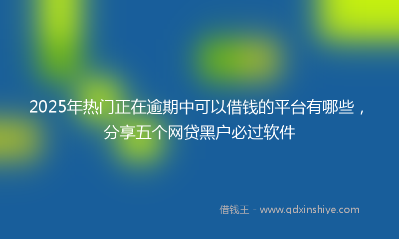 2025年热门正在逾期中可以借钱的平台有哪些，分享五个网贷黑户必过软件