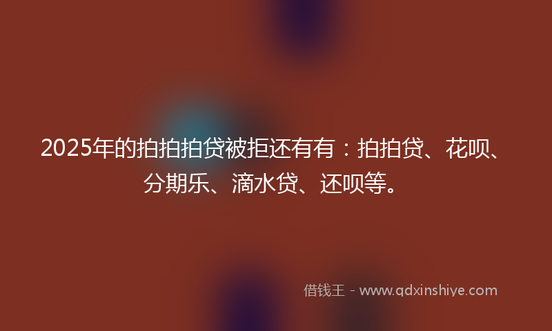 2025年的拍拍拍贷被拒还有有：拍拍贷、花呗、分期乐、滴水贷、还呗等。